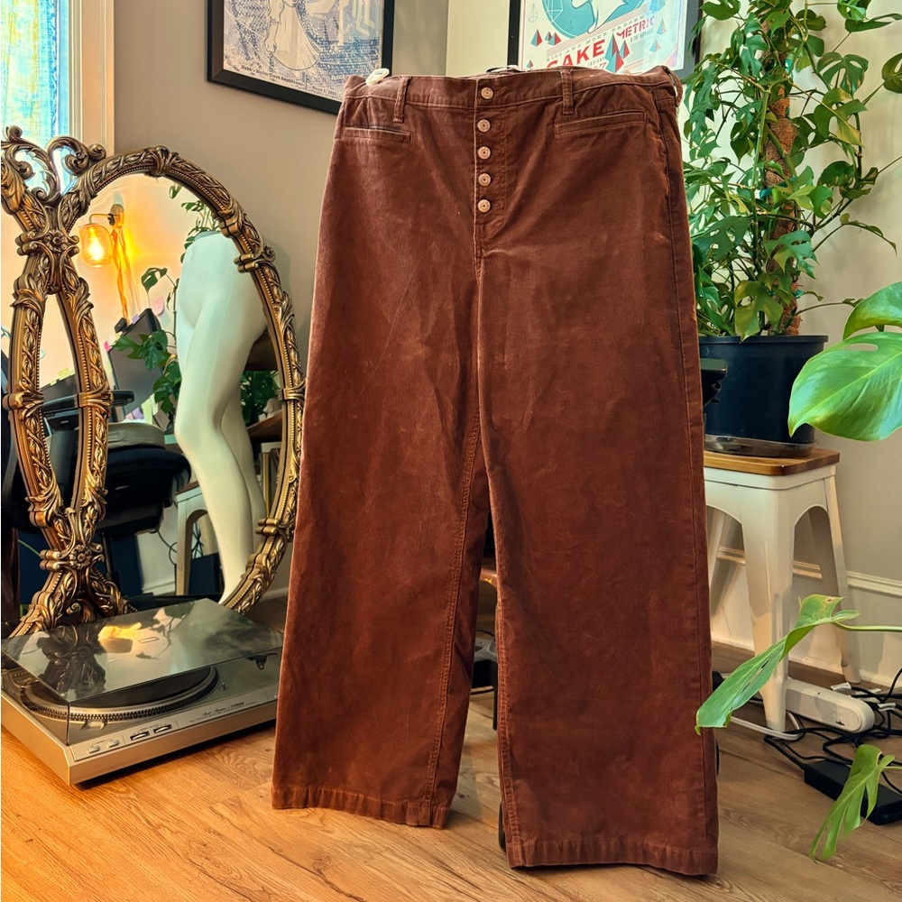 Gap high rise wide-leg corduroy jeans size 34